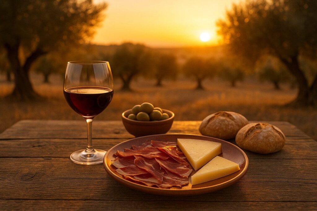 Cena rústica de jamón y queso como premio del sorteo Triguero Gómez