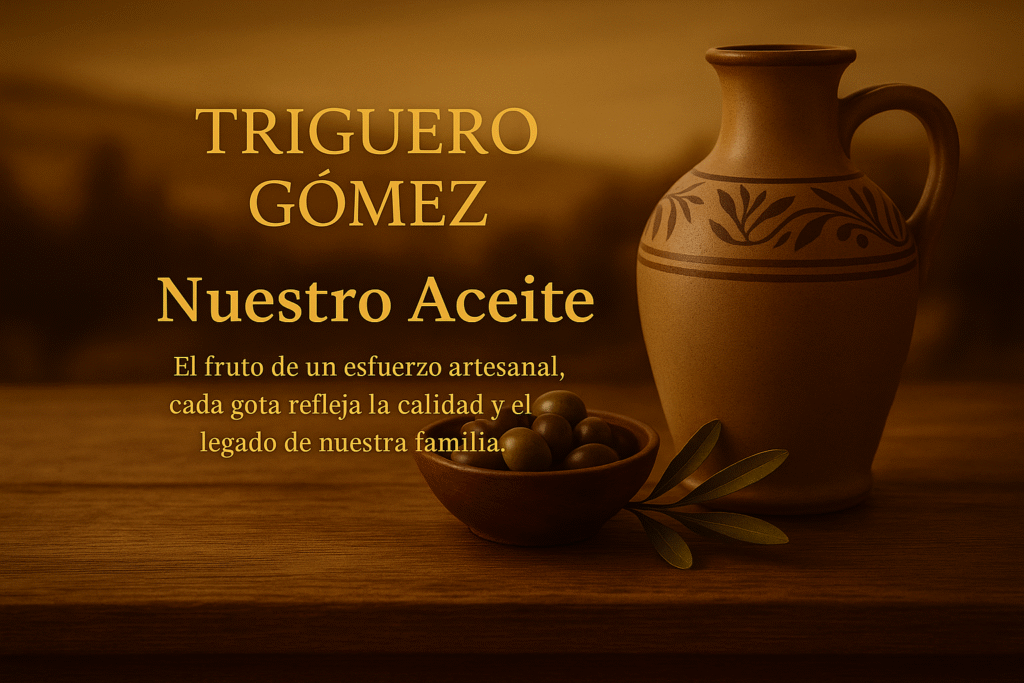 Jarra tradicional y cuenco de aceitunas, presentación de Triguero Gómez